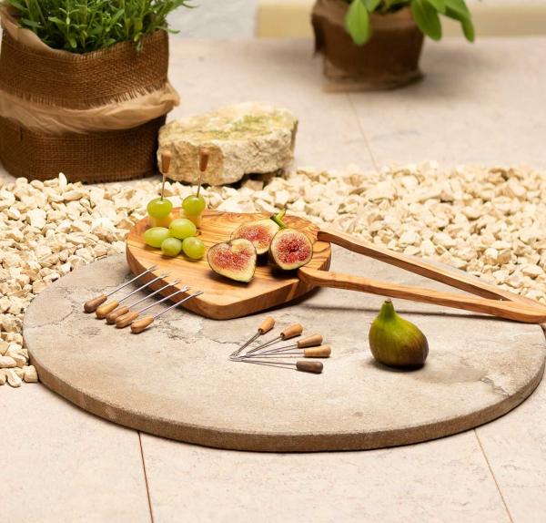 12 Partygabeln aus Olivenholz- für Snack & Tapas - wiederverwendbar - handgefertigt & MOCA-zertifiziert - inkl. Schälchen zur Aufbewahrung