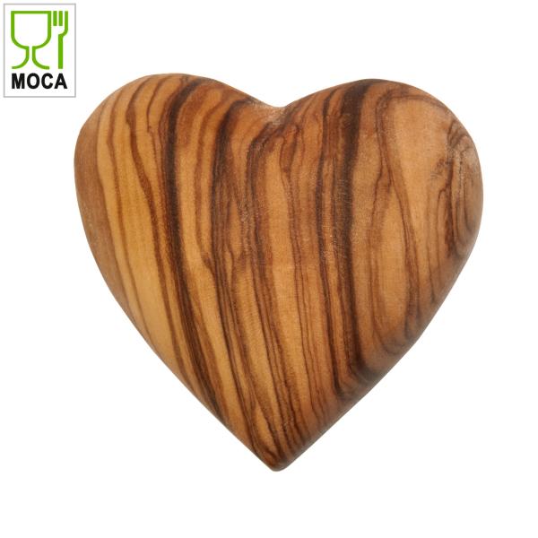 Olivenholz Handschmeichler Herz - Glücksbringer Talisman Dekoartikel - 5x5cm Unikat Handarbeit Italien - 100% Natur & MOCA-zertifiziert