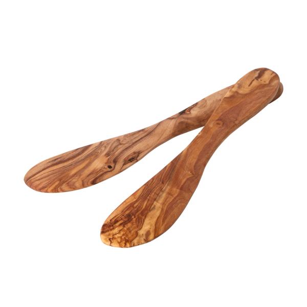 2er-Set Buttermesser Olivenholz - Streichmesser zum Schmieren von Brot & Brötchen - 17cm-Handgefertigt-Rustikal-Edel-Unikate aus Italien