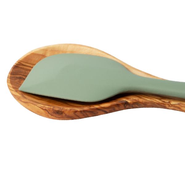 Löffelablage aus 100% Olivenholz - Antibakteriell & robust für Küche & Esstisch - Braun, 25x8,5x2,5cm - Handgefertigt in Italien