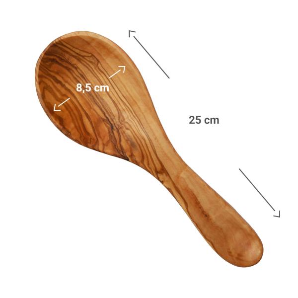 Löffelablage aus 100% Olivenholz - Antibakteriell & robust für Küche & Esstisch - Braun, 25x8,5x2,5cm - Handgefertigt in Italien