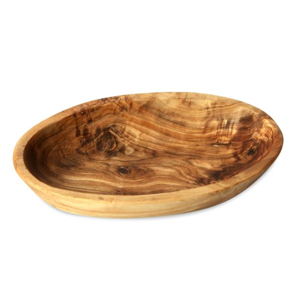 Olivenholz Schale oval - kleine Holzschale für Snacks Dips Süssigkeiten - 12x8x2,5cm - handgefertigt geölt Unikat aus Italien- MOCA-zertifiziert