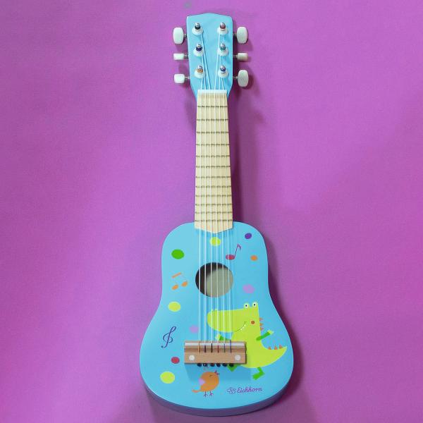 Spielzeug-Gitarre aus Lindensperrholz - 6 stimmbare Saiten für Kinder ab 3 Jahren - Fördert Rhythmus & Kreativität - 54cm Holzgitarre