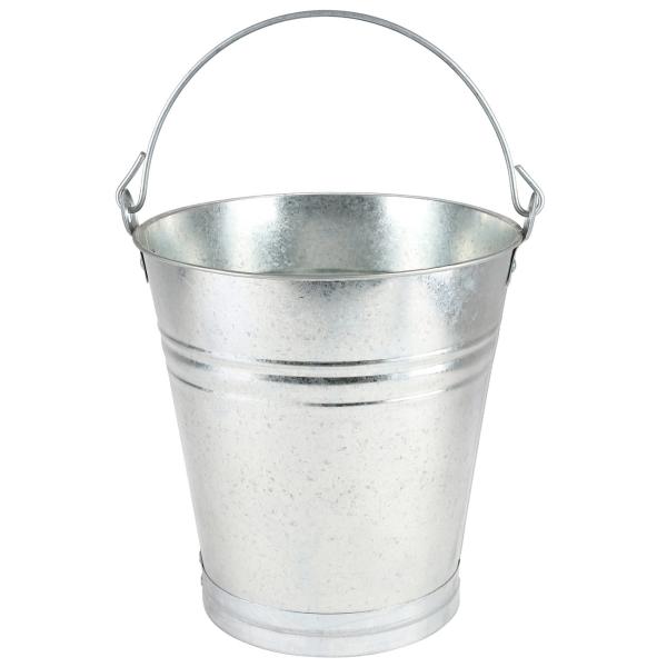 Zinkeimer mit Henkel - 12 L Fassungsvermögen - Stabil für Transport & Bepflanzen - Ø 29.5x30cm - Shabby-Look Metall - Übertopf Lagerung Gemüse