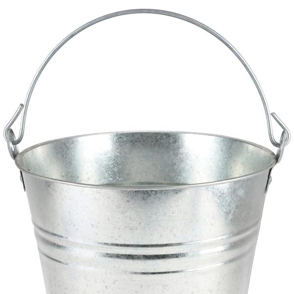 Zinkeimer mit Henkel - 12 L Fassungsvermögen - Stabil für Transport & Bepflanzen - Ø 29.5x30cm - Shabby-Look Metall - Übertopf Lagerung Gemüse