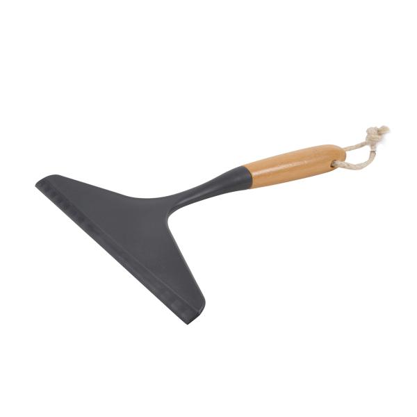 Fenster- und Scheibenabzieher - Streifenfreies Reinigen & Trocknen von Glas, Fliesen & Duschen - Ergonomischer Bambusgriff, 25 cm Länge, Kunststoff