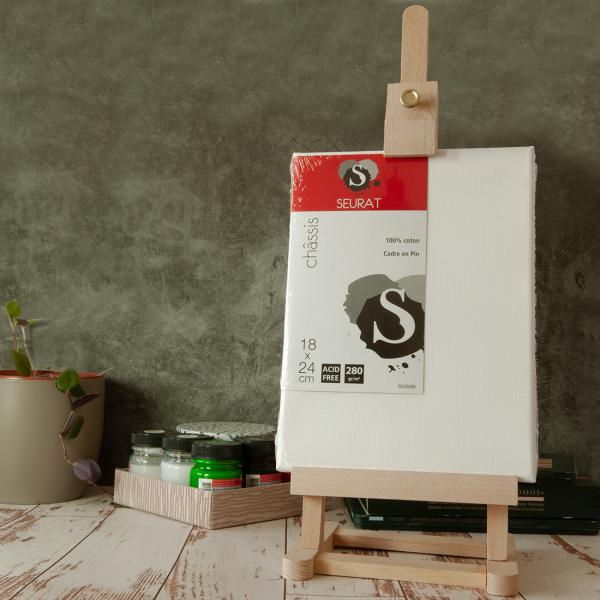 Tischstaffelei aus Massivholz - Höhenverstellbare Leinwand-Staffelei 13x20cm - Klappbar für Acryl-, Öl- & Aquarellmalerei - Ideal als Bild- & Buchhalter