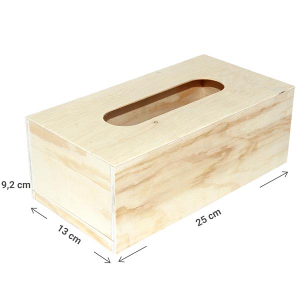 Kosmetiktuch-Box aus Holz Natur Taschentuchspender - Stilvolles Bad-Accessoire für Zuhause & Reise - 25x13x9,2 cm - HDF Braun mit grosser Öffnung