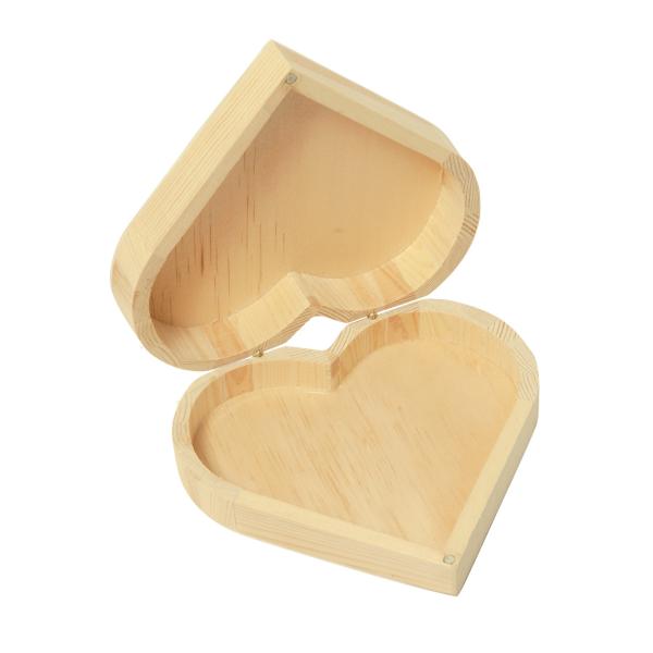Holzbox Herz mit Magnetverschluss - Aufbewahrungsbox aus Piniensperrholz natur 15x15x4cm - Ideal für Geschenke & Deko - Zum Bemalen
