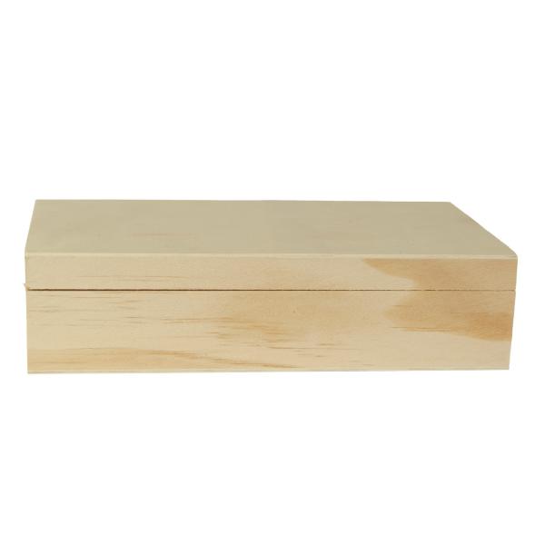Aufbewahrungsbox aus Holz natur – Praktische Schatulle mit Deckel für Schlüssel Karten Geschenke – Ideal zum Bemalen & Dekorieren – Braun, 22x12x5,5cm