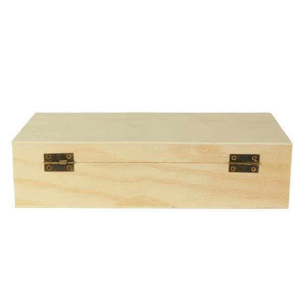 Aufbewahrungsbox aus Holz natur – Praktische Schatulle mit Deckel für Schlüssel Karten Geschenke – Ideal zum Bemalen & Dekorieren – Braun, 22x12x5,5cm