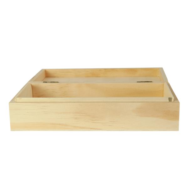 Aufbewahrungsbox aus Holz natur – Praktische Schatulle mit Deckel für Schlüssel Karten Geschenke – Ideal zum Bemalen & Dekorieren – Braun, 22x12x5,5cm