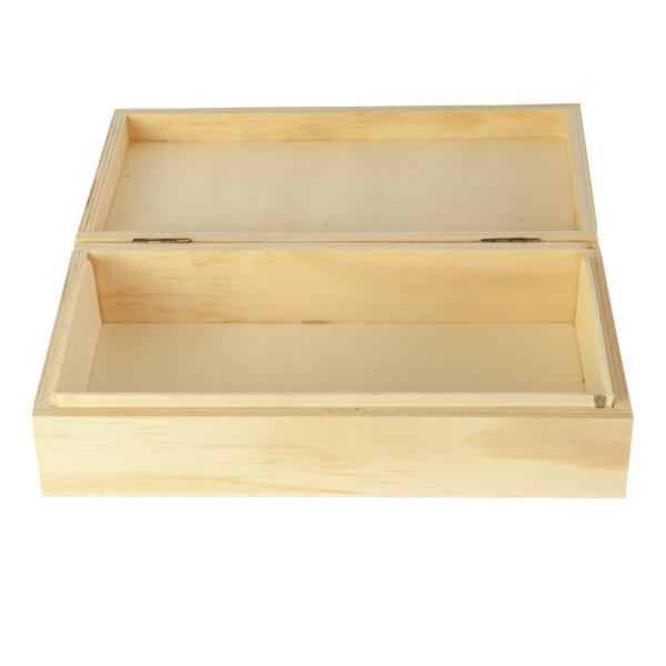 Aufbewahrungsbox aus Holz natur – Praktische Schatulle mit Deckel für Schlüssel Karten Geschenke – Ideal zum Bemalen & Dekorieren – Braun, 22x12x5,5cm