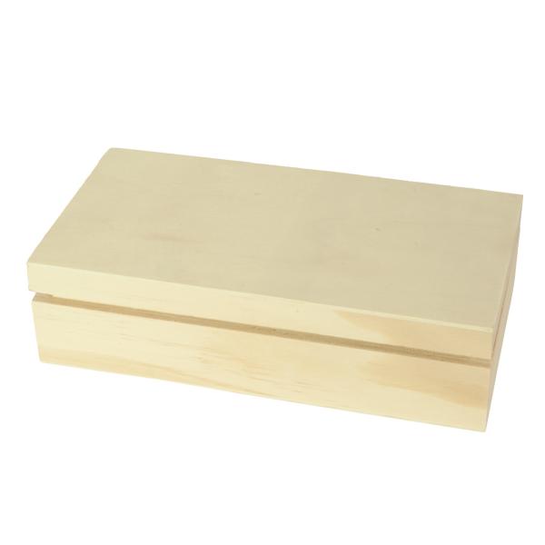 Aufbewahrungsbox aus Holz natur – Praktische Schatulle mit Deckel für Schlüssel Karten Geschenke – Ideal zum Bemalen & Dekorieren – Braun, 22x12x5,5cm