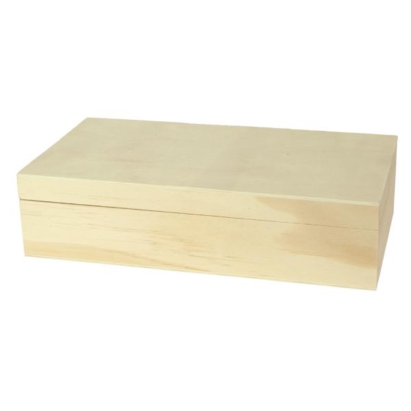 Aufbewahrungsbox aus Holz natur – Praktische Schatulle mit Deckel für Schlüssel Karten Geschenke – Ideal zum Bemalen & Dekorieren – Braun, 22x12x5,5cm