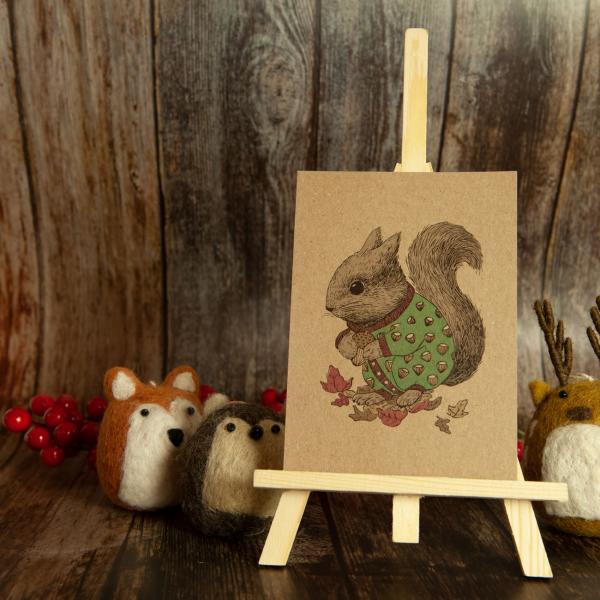 Tischstaffelei aus Massivholz 14x25cm - Höhenverstellbar & klappbar für Anfänger, Hobbykünstler - Deko-Halter für Bilder, Gemälde, Bücher & Tablets