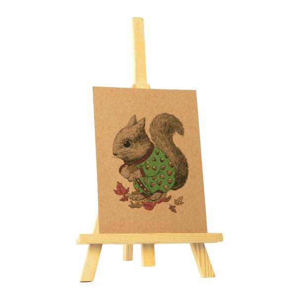 Tischstaffelei aus Massivholz 14x25cm - Höhenverstellbar & klappbar für Anfänger, Hobbykünstler - Deko-Halter für Bilder, Gemälde, Bücher & Tablets