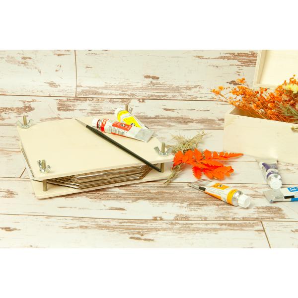 Blüten- und Pflanzenpresse aus Holz - Zum Pressen und Trocknen von Blumen & Blättern - Ideal für Basteln, Deko, Herbarium - 15x15cm