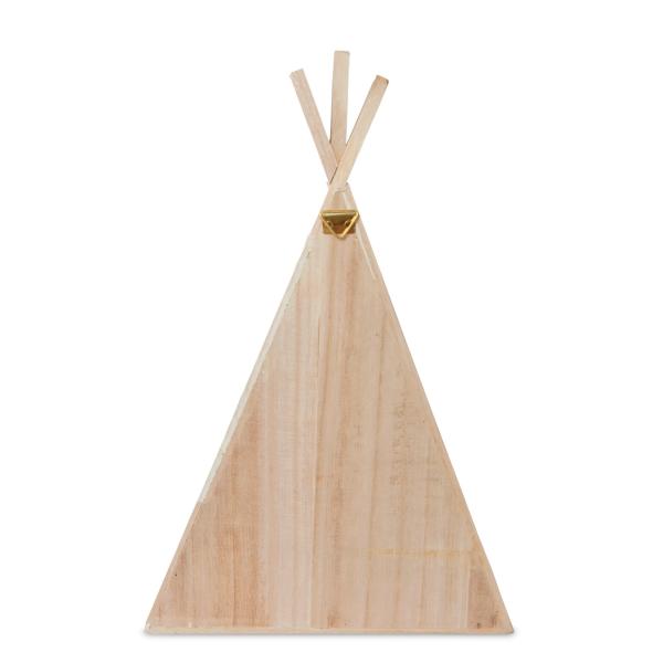 Holzregale Tipi-Form 2er-Set - Wanddeko Zelt für Flur Schlaf Kinder Wohnzimmer - MDF Braun - 45x30x9cm & 28x18.5x6cm - Kreativ Gestaltbar