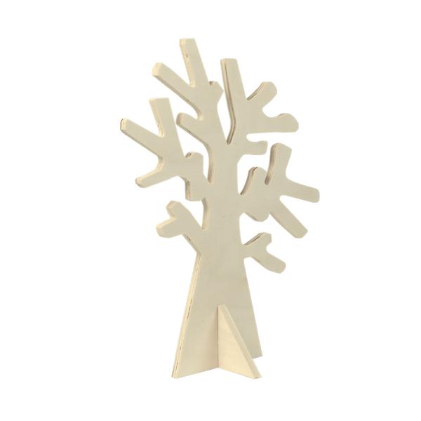 Schmuckbaum Holz braun - Dekorativer Schmuckständer für Halsketten, Ohrringe, Armbänder, Ringe - 23x28cm - Ideal zum Verschenken & Aufbewahren