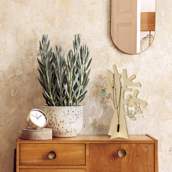 Schmuckbaum Holz braun - Dekorativer Schmuckständer für Halsketten, Ohrringe, Armbänder, Ringe - 23x28cm - Ideal zum Verschenken & Aufbewahren