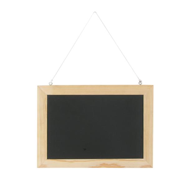 Holz Schreibtafel zum Aufhängen - Nachrichtenbrett für Küche, Wohnzimmer & Kinderzimmer - 21x29cm - Schwarz-Braun - Für Kreide & Kreidestifte