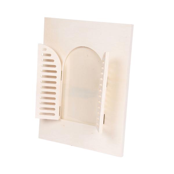 Fotorahmen aus Holz mit Fensterläden - Rustikale Deko für Schlaf- & Wohnzimmer - Braun MDF 18x23 cm für Fotos 10x15 cm - Einfach wechselbar