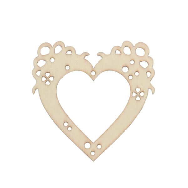 8 Holz-Herzen Verzierungen-Set - Naturholz Deko für Tische, Partys & Fensterbänke - DIY Bastelzubehör, unbehandelt, bemalbar, beklebbar, geruchsneutral - MDF Braun