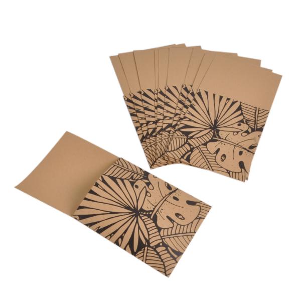 Bestecktaschen aus Kraftpapier mit Muster – Hygienische Besteck- & Serviettenaufbewahrung – Perfekte Tischdeko für Innen & Aussen, 12er-Set, 9,5x19cm