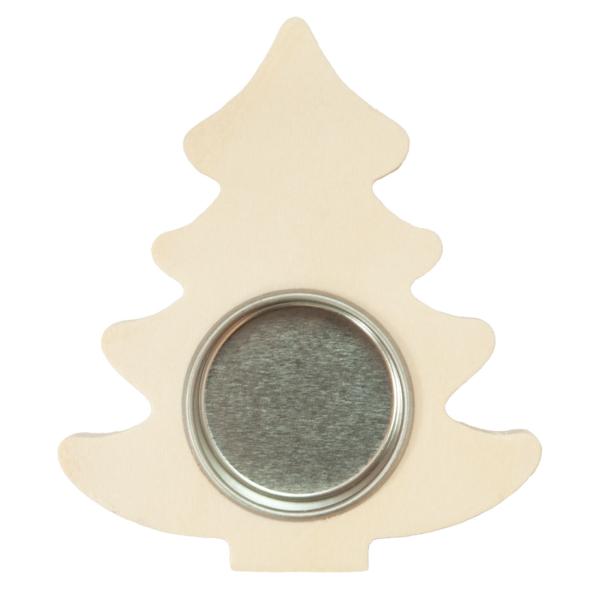 Kerzenhalter Weihnachtsbaum aus Holz - Naturbelassen & aus einem Stück gefertigt - Für Teelicht - Braun MDF - Zum Verzieren & Bemalen