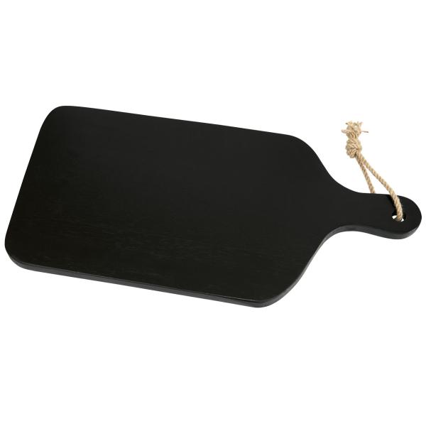 Schneidebrett Kautschukholz 58x28x2cm - Robust & Stilvoll für Küche, Frühstück & Servieren - Dunkelbraun mit Griff und Kordel