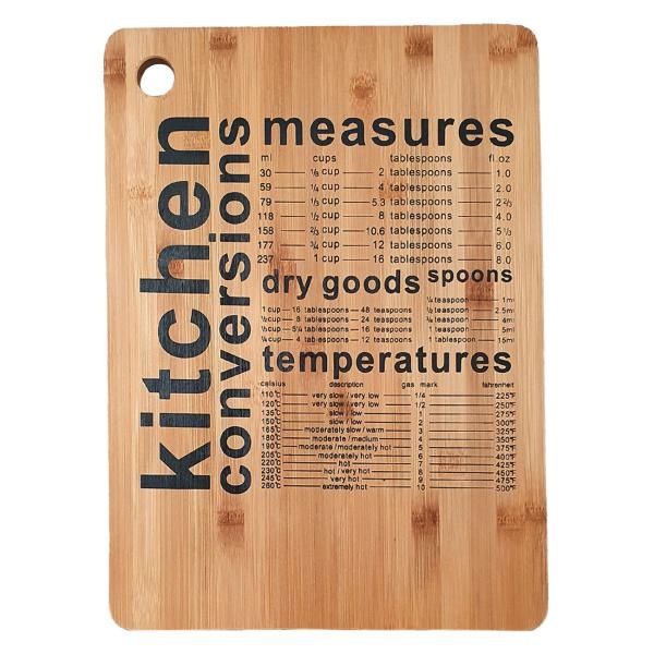 Schneidebrett aus Bambus - Stilvolles Design mit Aufdruck - Robust & widerstandsfähig für Gemüse, Obst, Brot & Kräuter - 40x30x1,5cm