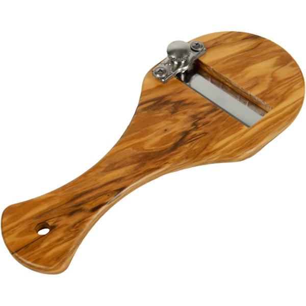 Olivenholz Trüffelreibe – Gourmet Hobel mit scharfer, verstellbarer Stahlklinge für Trüffel, Parmesan & Gemüse – Handgefertigt in Italien – 20x9cm