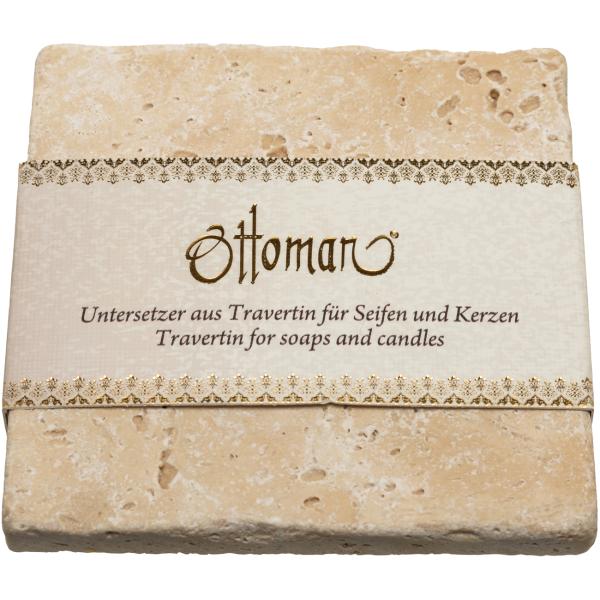 3er Set Seifenablagen aus Travertin, quadratisch - Handgefertigt, gesundheitlich unbedenklich, 3 Farbkombinationen - 10x10cm für Bad & WC