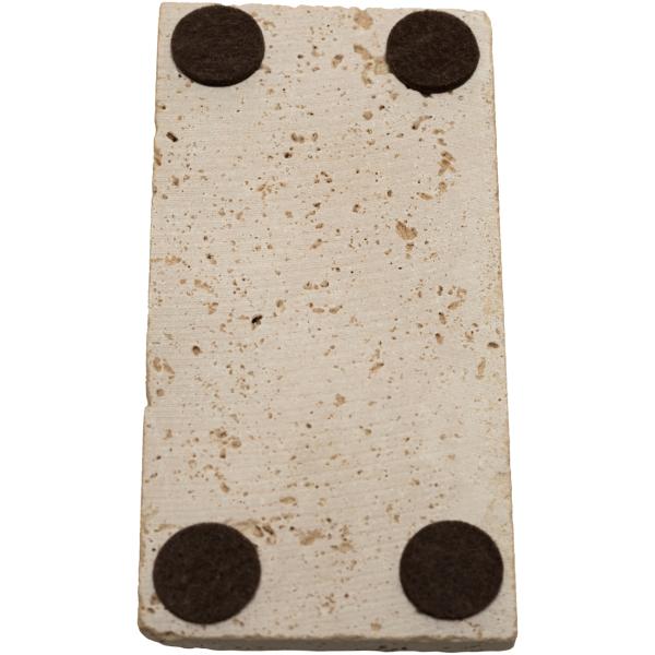 3er Set Seifenablagen aus Travertin rechteckig - handgefertigt für Bad & WC - 3 Farbkombinationen gold-gelb hellbeige kräftig-braun 14.5 x 7 cm