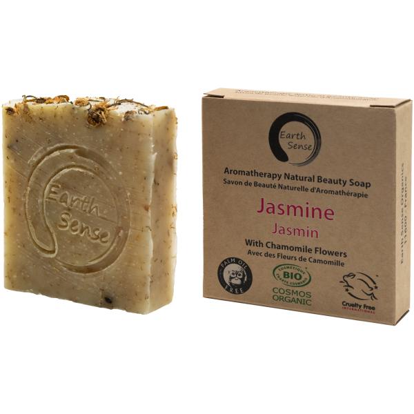 Feste Bio-Seife Jasmin & Kamille - Palmölfrei, Vegan & Handgefertigt - 100g, 72% kaltgepresste Bio-Öle - Natürliche Hautpflege für jeden Hauttyp