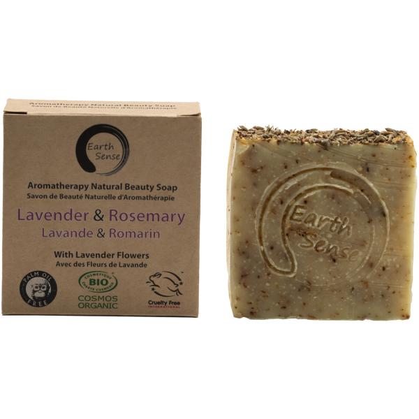 Feste Bio-Seife 100g Lavendel-Rosmarin-Duft - Palmölfrei Vegan Handgemacht mit 72% kaltgepressten Bio-Ölen - Feuchtigkeitsspendend für jeden Hauttyp