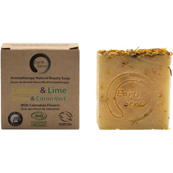 Handgemachte Bio-Seife - Zitrone & Limette Duft - Palmölfrei, Vegan, 100g, mit 72% kaltgepressten Bio-Ölen - Pflege für Hände, Körper, Haar