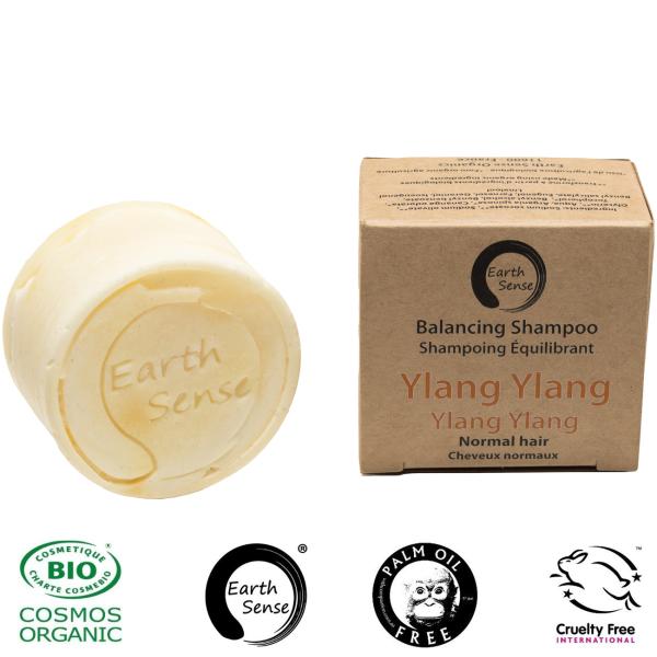 Festes Bio Shampoo Argan-Öl & Ylang-Ylang - Palmölfrei Vegan Handgefertigt - 60g - Für alle Haartypen - COSMOS ORGANIC zertifiziert