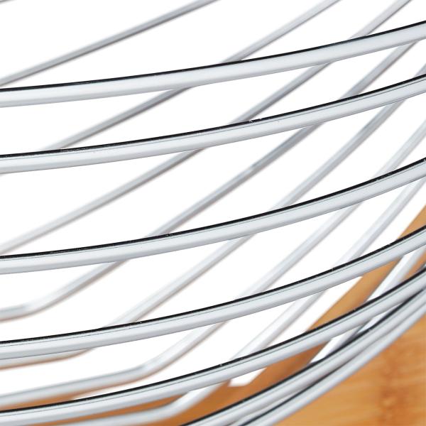 Bambus-Edelstahl Obsthängematte - Design-Korb zum Anhängen für optimale Reifung - 18,5x38x23cm - Vielseitige Früchteaufbewahrung & Dekoration