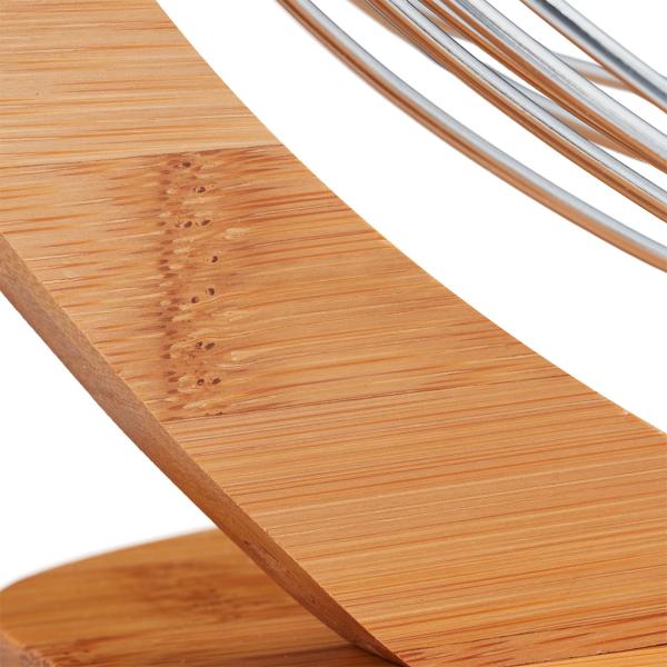 Bambus-Edelstahl Obsthängematte - Design-Korb zum Anhängen für optimale Reifung - 18,5x38x23cm - Vielseitige Früchteaufbewahrung & Dekoration