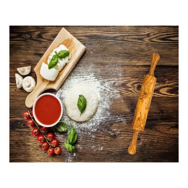 Nudelholz aus Olivenholz - Wallholz Teigroller 45 cm - antibakteriell-langlebig-robust - ideal zum Backen von Plätzchen Kuchen Pizzateig-Unikat