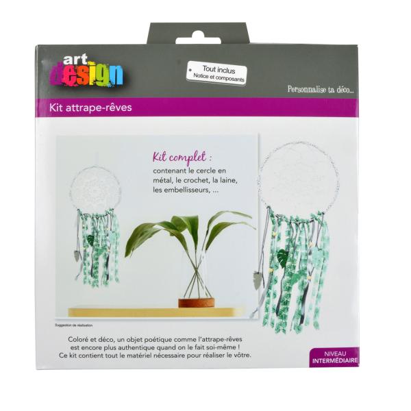 Traumfänger Bastel-Komplettset – DIY Set für kreative Handwerkskunst & böse Träume abwehren – Dunkelgrün 60 cm inkl. Anleitung & Material