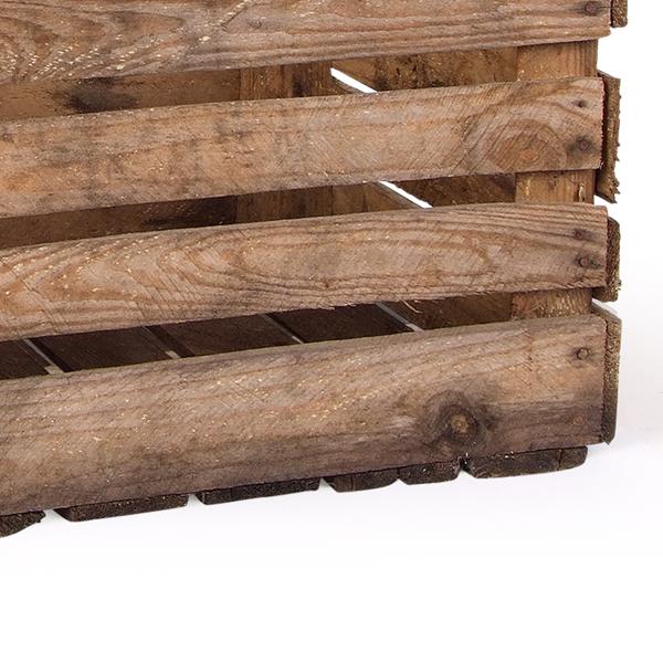 4er-Set Deko Holzkiste Vintage-Design - Gebrauchte Harasse aus massivem Echtholz mit Patina für Garten & Zuhause - 50,5x31,5x41cm - 3,5kg