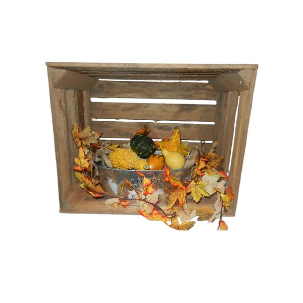 4er-Set Deko Holzkiste Vintage-Design - Gebrauchte Harasse aus massivem Echtholz mit Patina für Garten & Zuhause - 50,5x31,5x41cm - 3,5kg