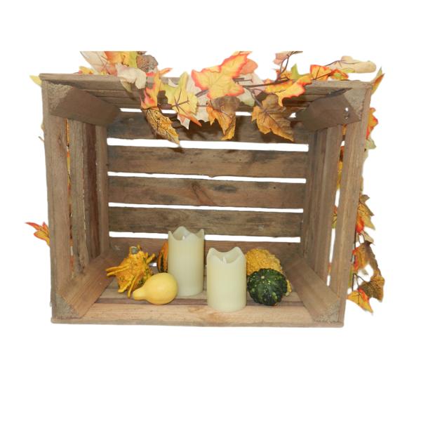 4er-Set Deko Holzkiste Vintage-Design - Gebrauchte Harasse aus massivem Echtholz mit Patina für Garten & Zuhause - 50,5x31,5x41cm - 3,5kg