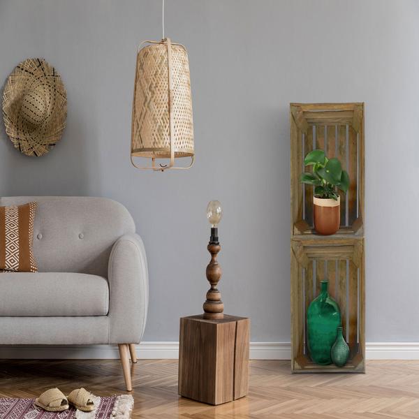 4er-Set Deko Holzkiste Vintage-Design - Gebrauchte Harasse aus massivem Echtholz mit Patina für Garten & Zuhause - 50,5x31,5x41cm - 3,5kg