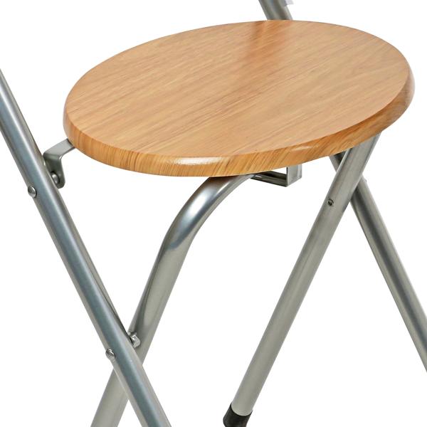 Klappstuhl Holz - Platzsparend, stabil & klappbar - Metallgestell, Holzsitzfläche MDF, braun/silber, 35,5x67,5cm, 2,5kg, 100kg belastbar