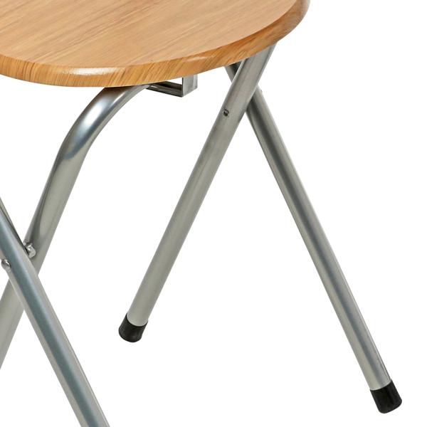 Klappstuhl Holz - Platzsparend, stabil & klappbar - Metallgestell, Holzsitzfläche MDF, braun/silber, 35,5x67,5cm, 2,5kg, 100kg belastbar