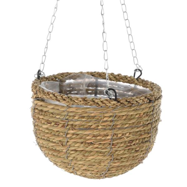 3 Hänge-Pflanzkörbe Weide - Vintage Charme für Balkon, Garten & Terrasse - 3er-Set braun/silber Ø 20-30cm - Mit Innenfolie & Haken